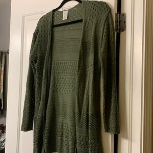 Green knit cardigan S